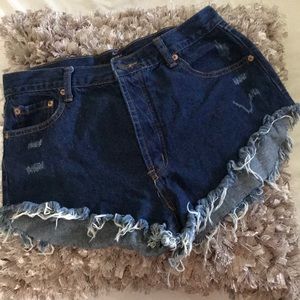 Denim high waisted shorts